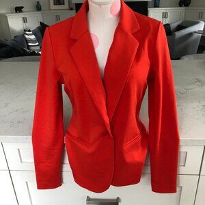 ICHI Danish Designed Notch Collar 1 Button Poly Viscose Blend Jacket Orange Sz M